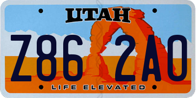 UT license plate Z862AO