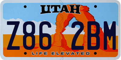 UT license plate Z862BM