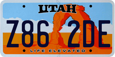 UT license plate Z862DE