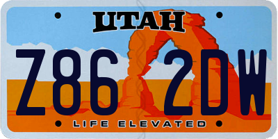 UT license plate Z862DW