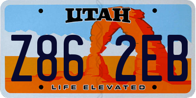 UT license plate Z862EB