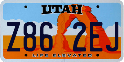 UT license plate Z862EJ