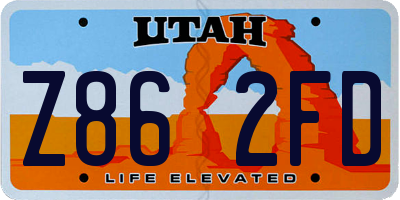 UT license plate Z862FD
