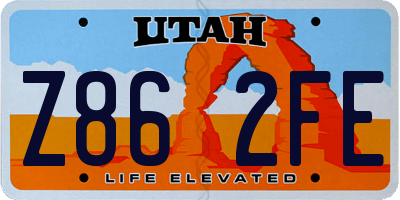 UT license plate Z862FE