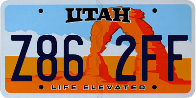 UT license plate Z862FF