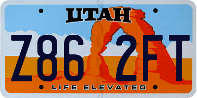 UT license plate Z862FT