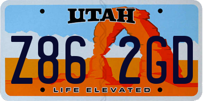 UT license plate Z862GD