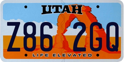 UT license plate Z862GQ