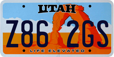 UT license plate Z862GS