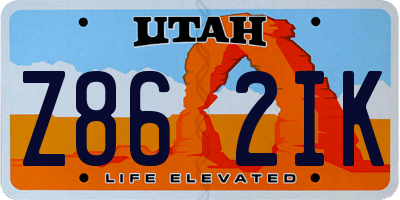 UT license plate Z862IK