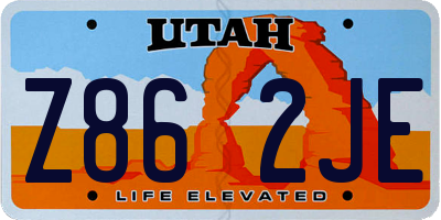 UT license plate Z862JE