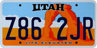 UT license plate Z862JR