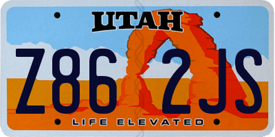 UT license plate Z862JS