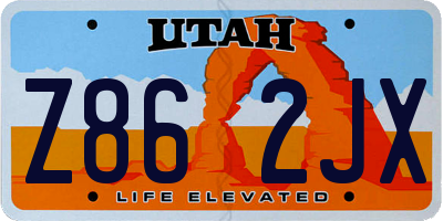UT license plate Z862JX
