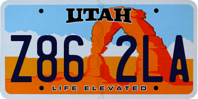 UT license plate Z862LA