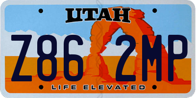 UT license plate Z862MP