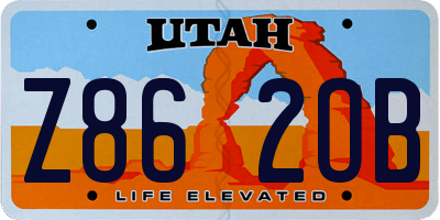 UT license plate Z862OB