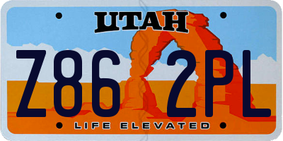 UT license plate Z862PL