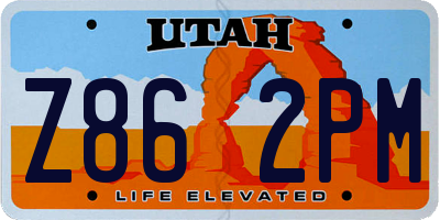 UT license plate Z862PM