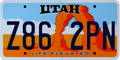 UT license plate Z862PN