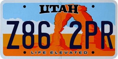 UT license plate Z862PR