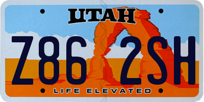 UT license plate Z862SH