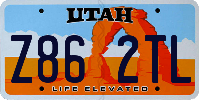 UT license plate Z862TL