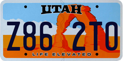UT license plate Z862TO