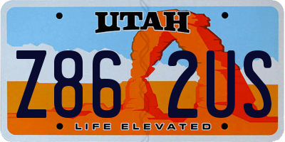 UT license plate Z862US