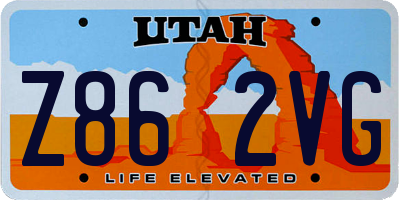 UT license plate Z862VG