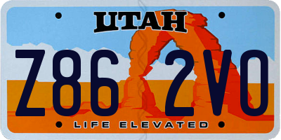 UT license plate Z862VO