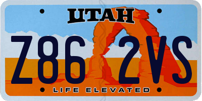 UT license plate Z862VS