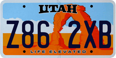 UT license plate Z862XB