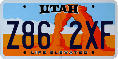 UT license plate Z862XF