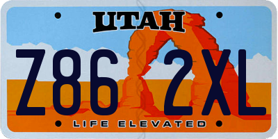 UT license plate Z862XL