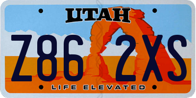 UT license plate Z862XS