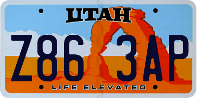 UT license plate Z863AP