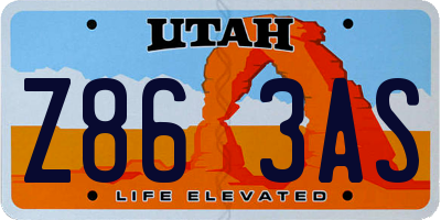 UT license plate Z863AS