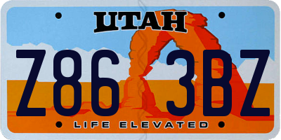 UT license plate Z863BZ