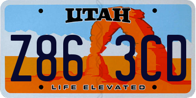 UT license plate Z863CD