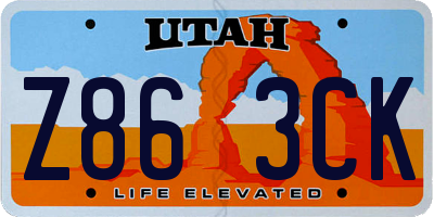UT license plate Z863CK