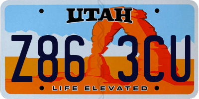 UT license plate Z863CU