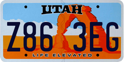 UT license plate Z863EG