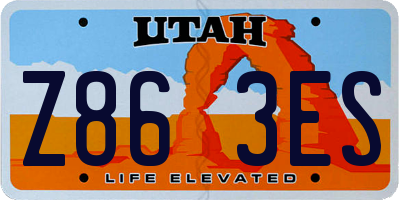 UT license plate Z863ES