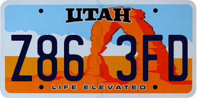 UT license plate Z863FD
