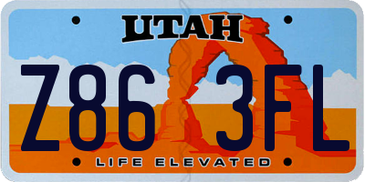 UT license plate Z863FL