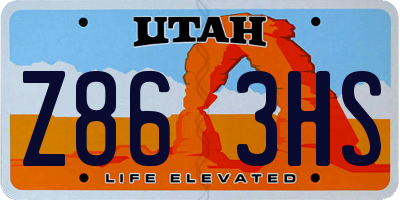 UT license plate Z863HS
