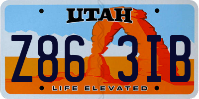 UT license plate Z863IB