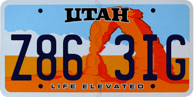 UT license plate Z863IG