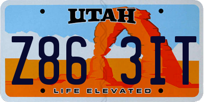 UT license plate Z863IT